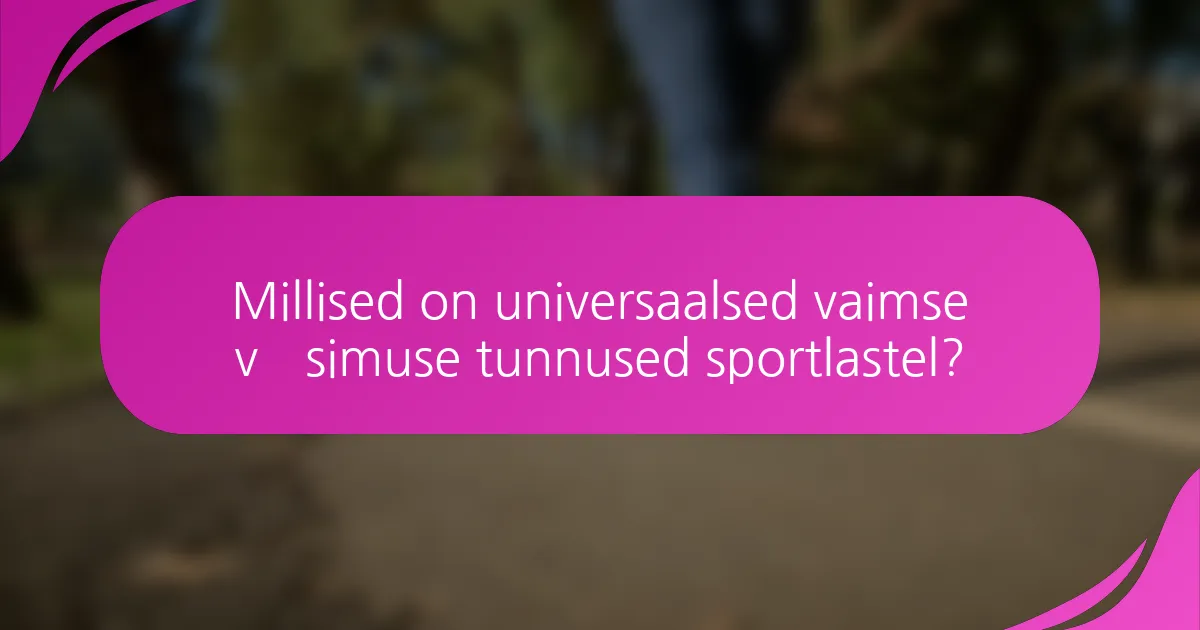 Millised on universaalsed vaimse väsimuse tunnused sportlastel?