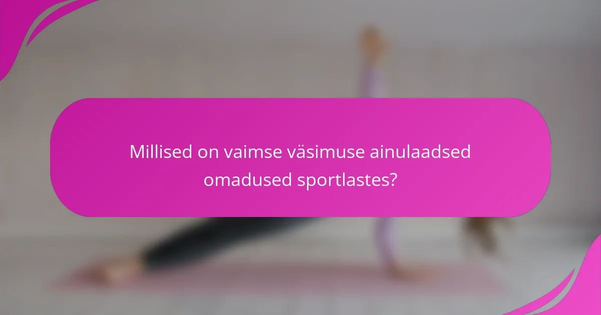 Millised on vaimse väsimuse ainulaadsed omadused sportlastes?
