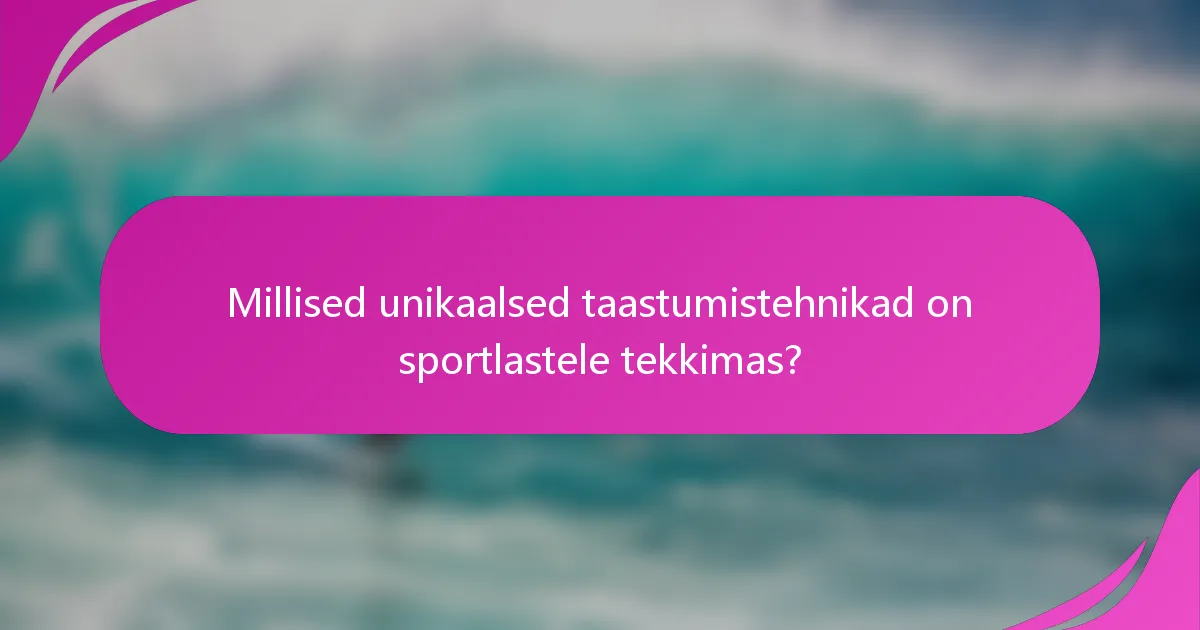 Millised unikaalsed taastumistehnikad on sportlastele tekkimas?