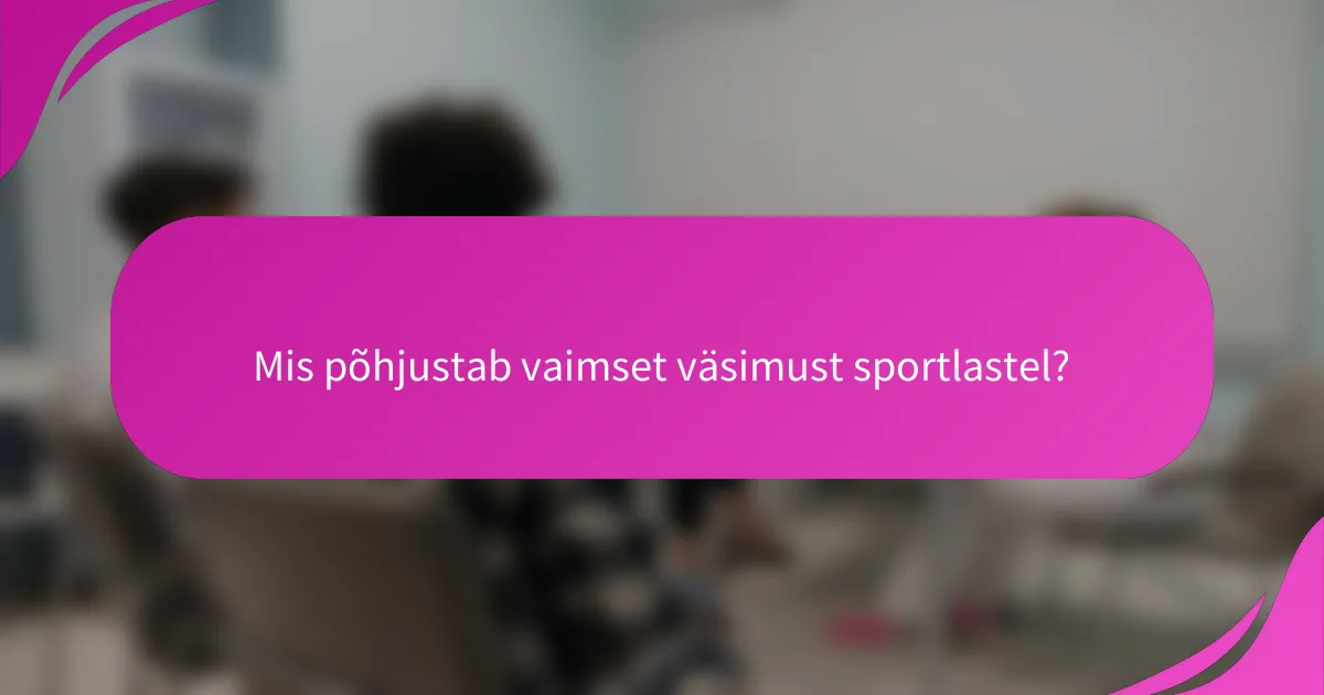 Mis põhjustab vaimset väsimust sportlastel?